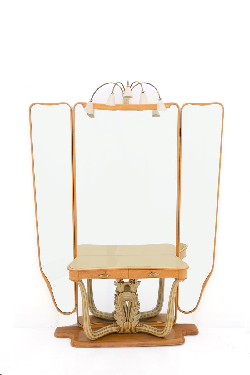 Grande Specchiera con Consolle e Lampada
