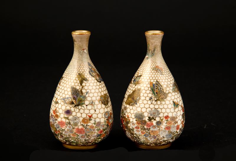 Coppia di vasetti Satsuma