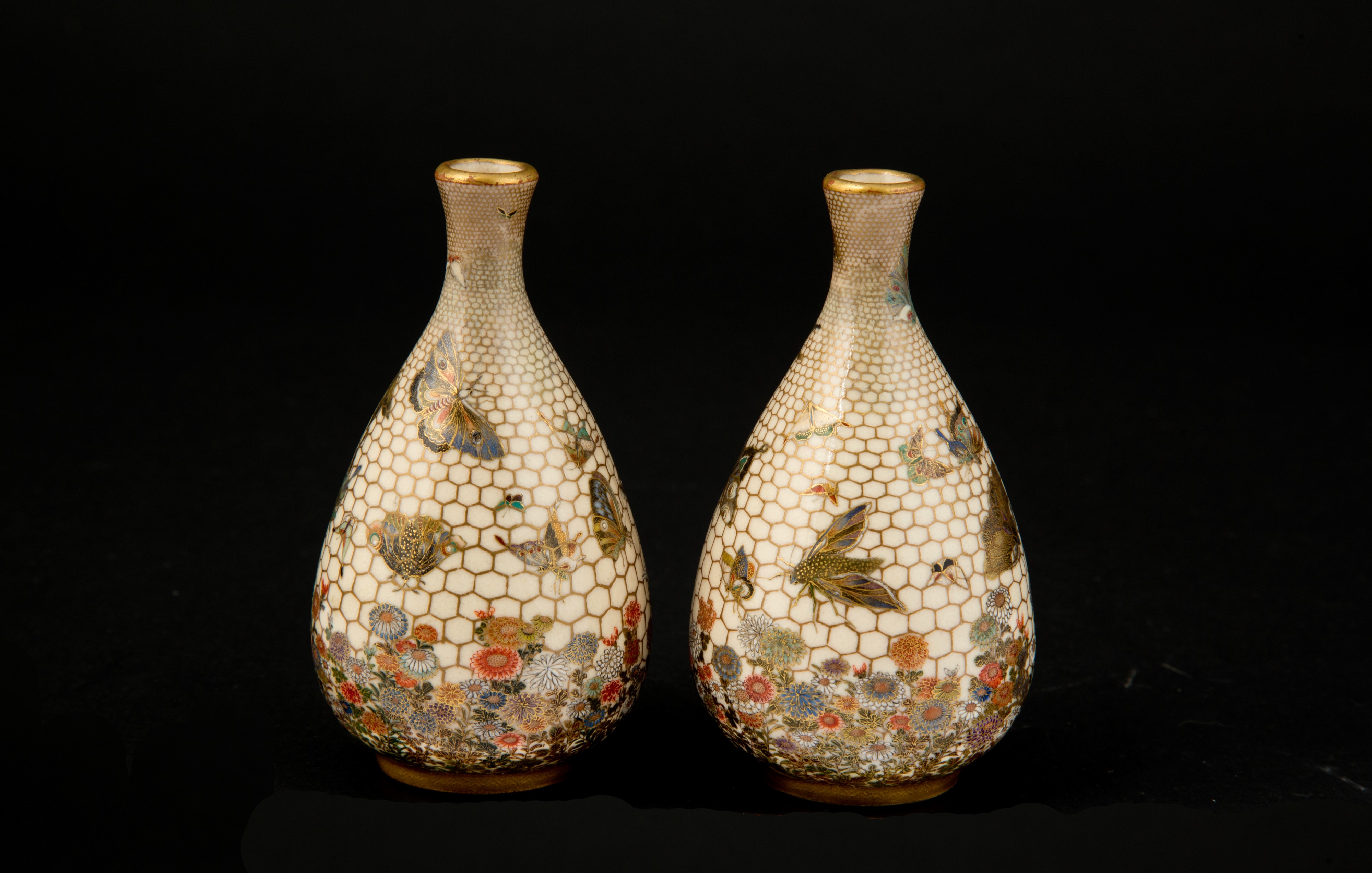 Coppia di vasetti Satsuma