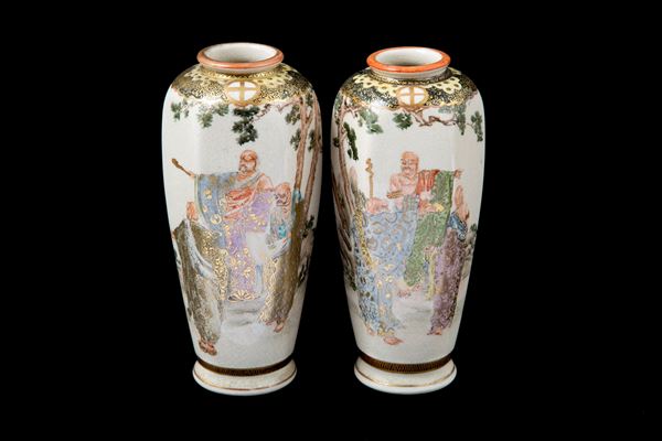 Pair of Satsuma vases