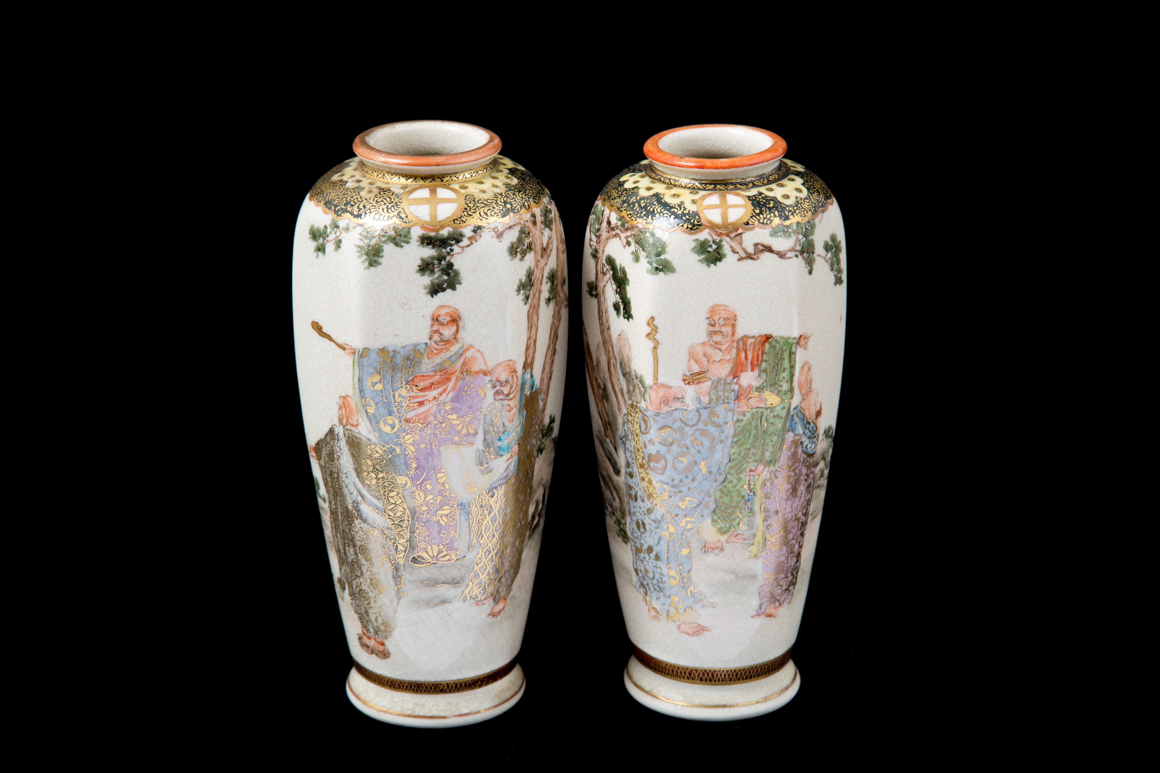 Coppia di vasi Satsuma