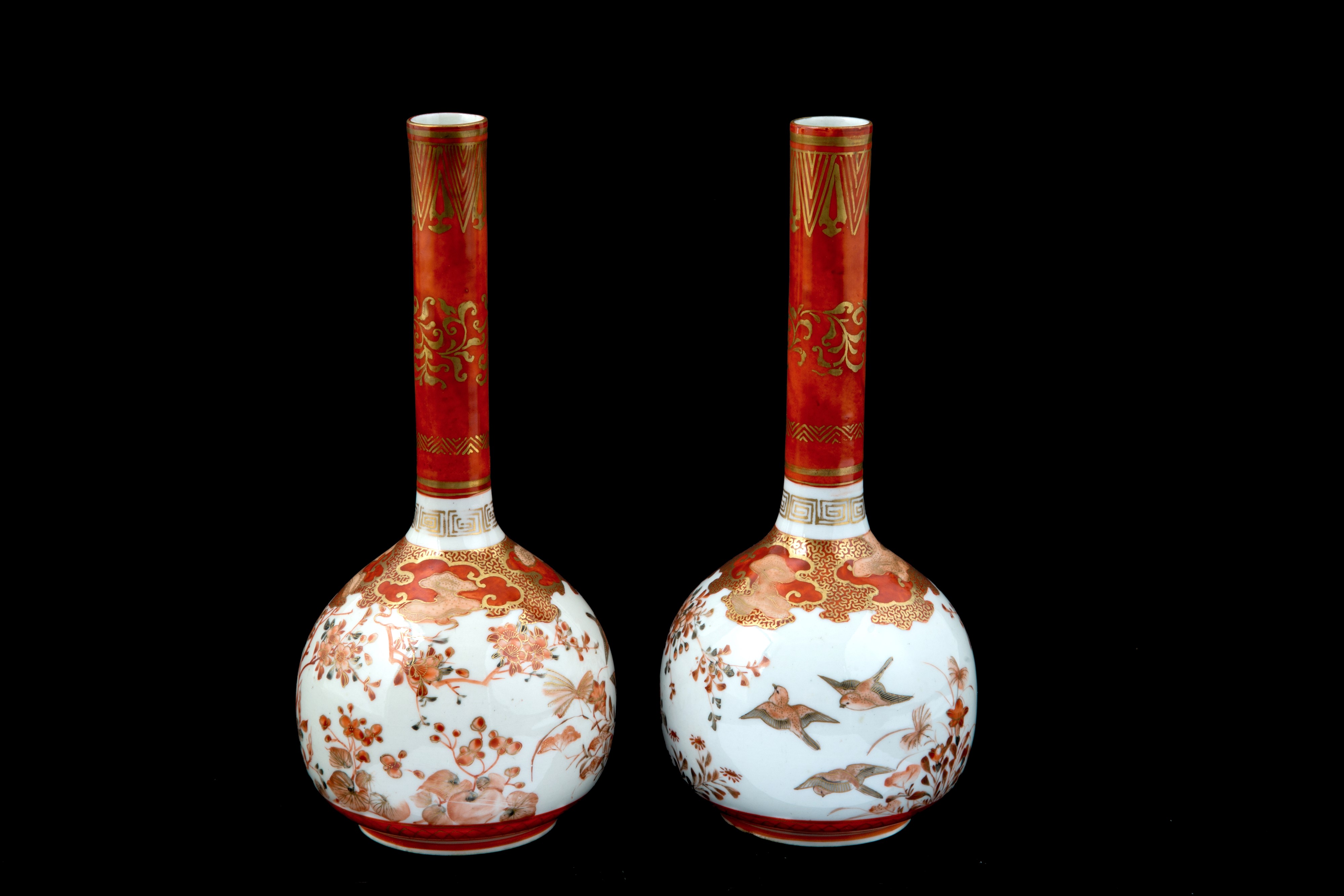 Coppia di vasi a bottiglia Imari