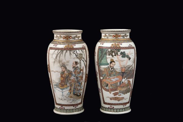 Pair of Satsuma vases