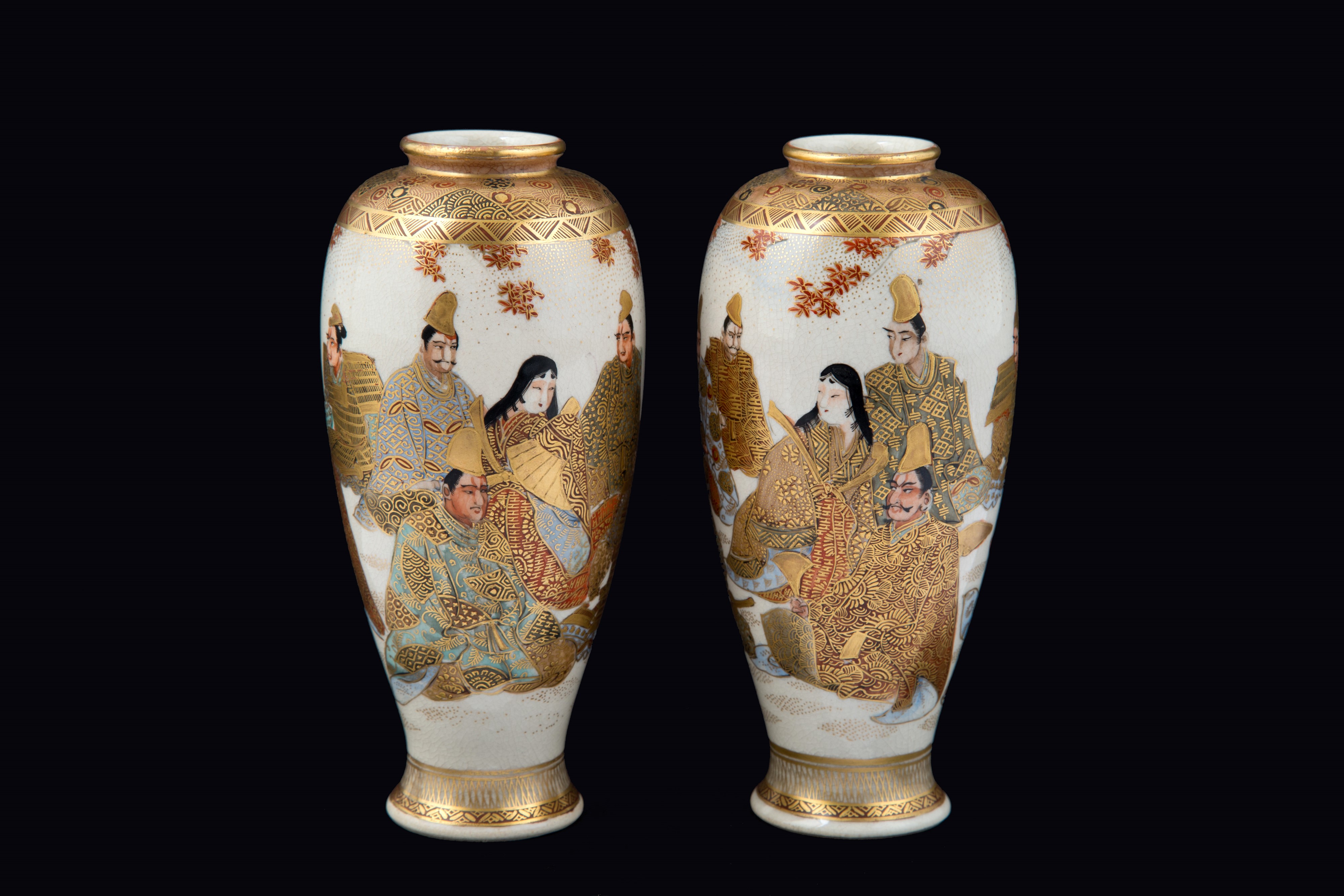 Coppia di vasetti Satsuma