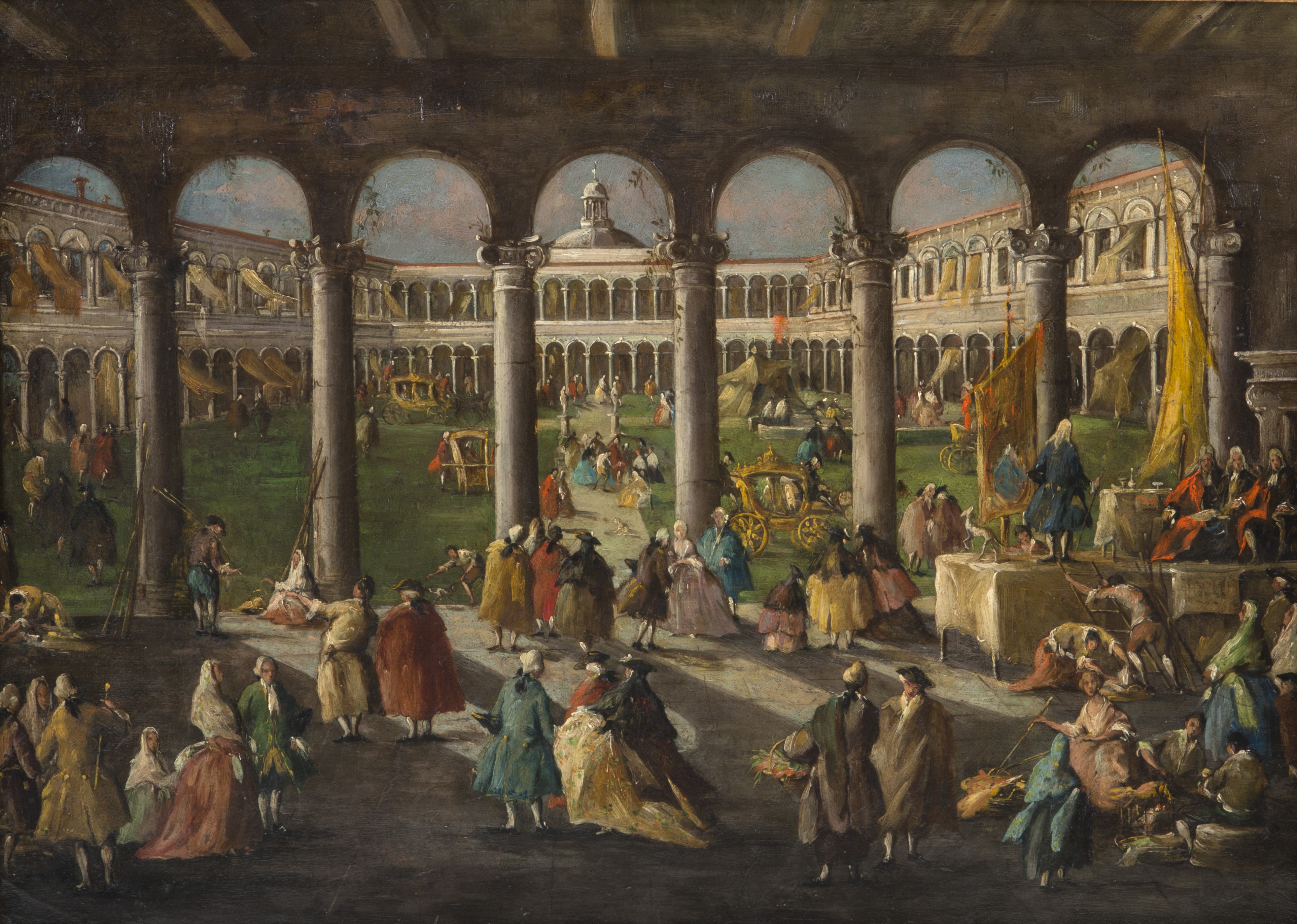 Dipinto "la Festa del Perdono nei Cortili Dell'ospedale Maggiore di Milano"