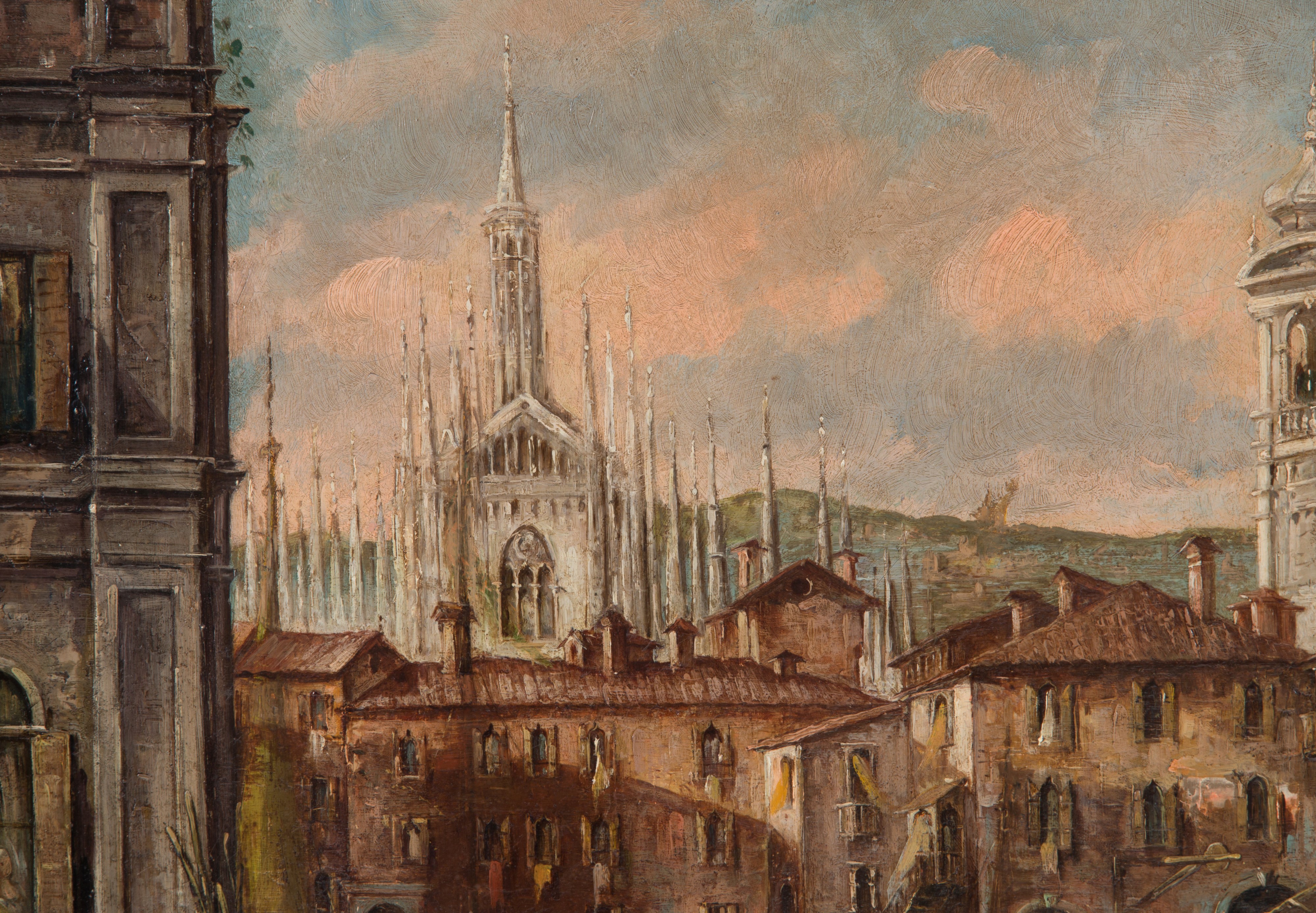 Dipinto "il Laghetto Dell'ospedale Maggiore di Milano"