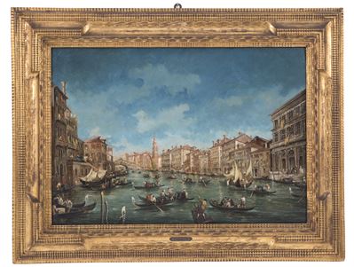 Dipinto "veduta del Canal Grande Verso il Ponte di Rialto"