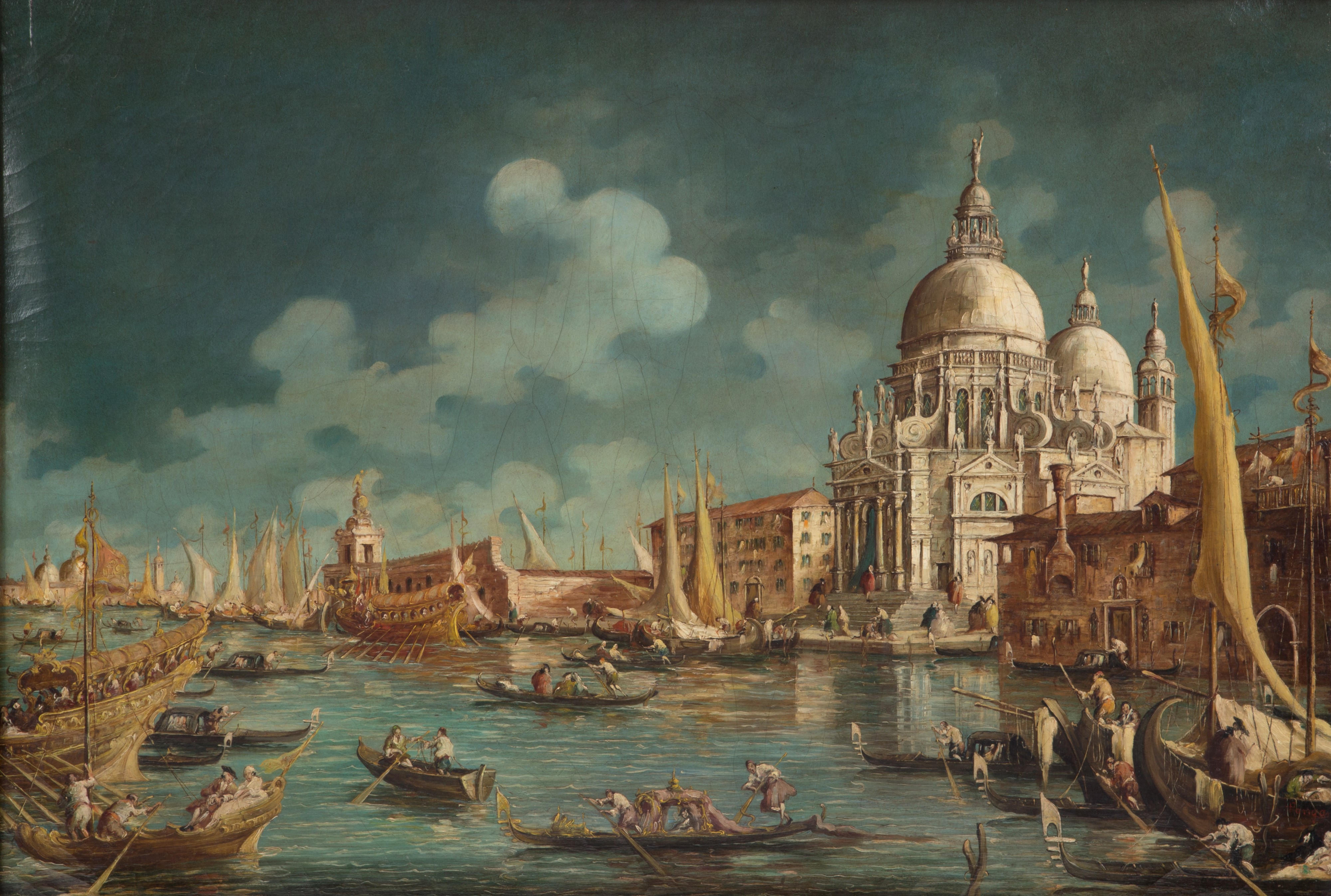 Giuseppe Ponga - Dipinto "chiesa della Madonna della Salute, Punta della Dogana"