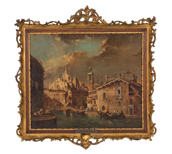 Painting "OLD MILAN, THE LAKE"