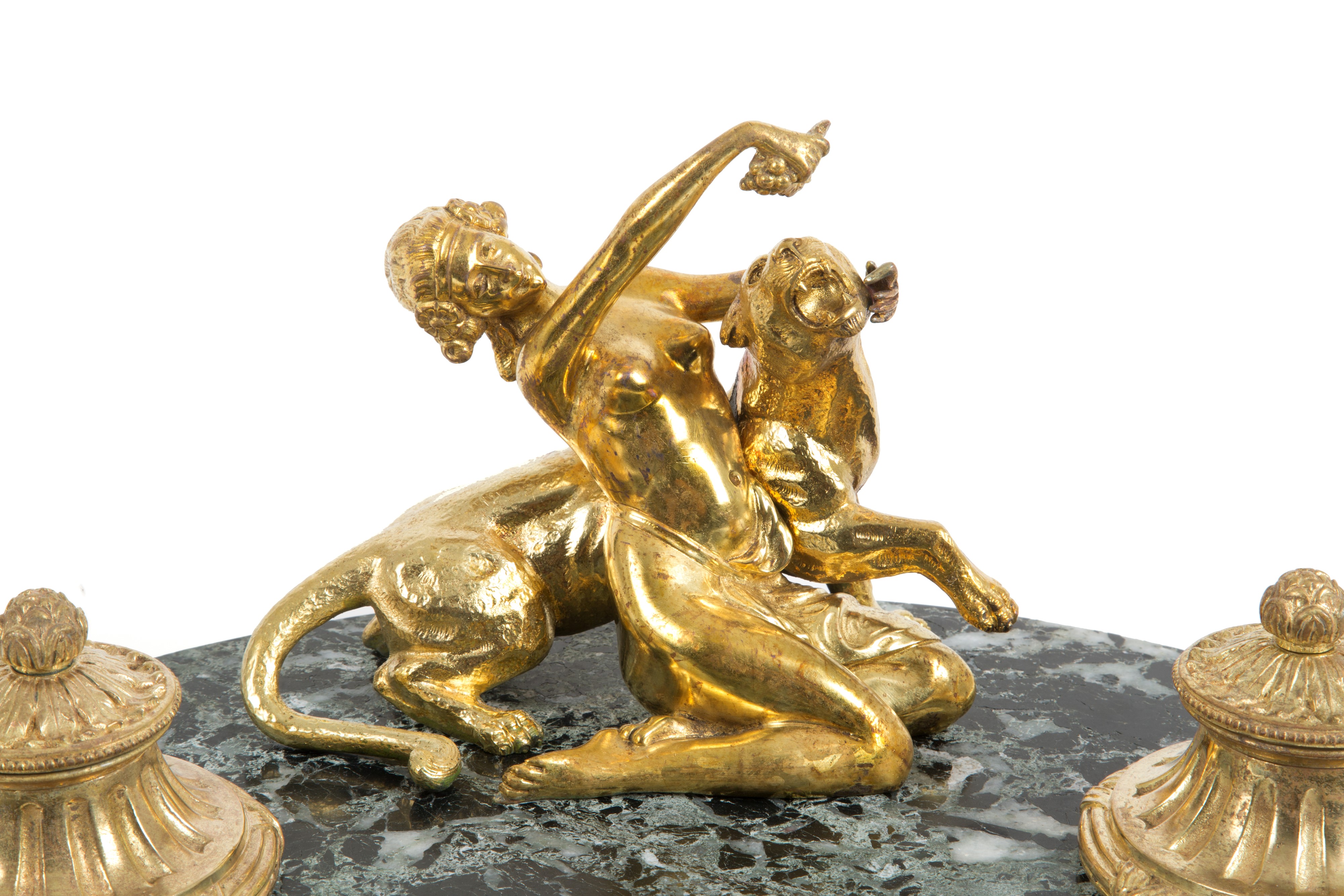 Calamaio in bronzo e marmo