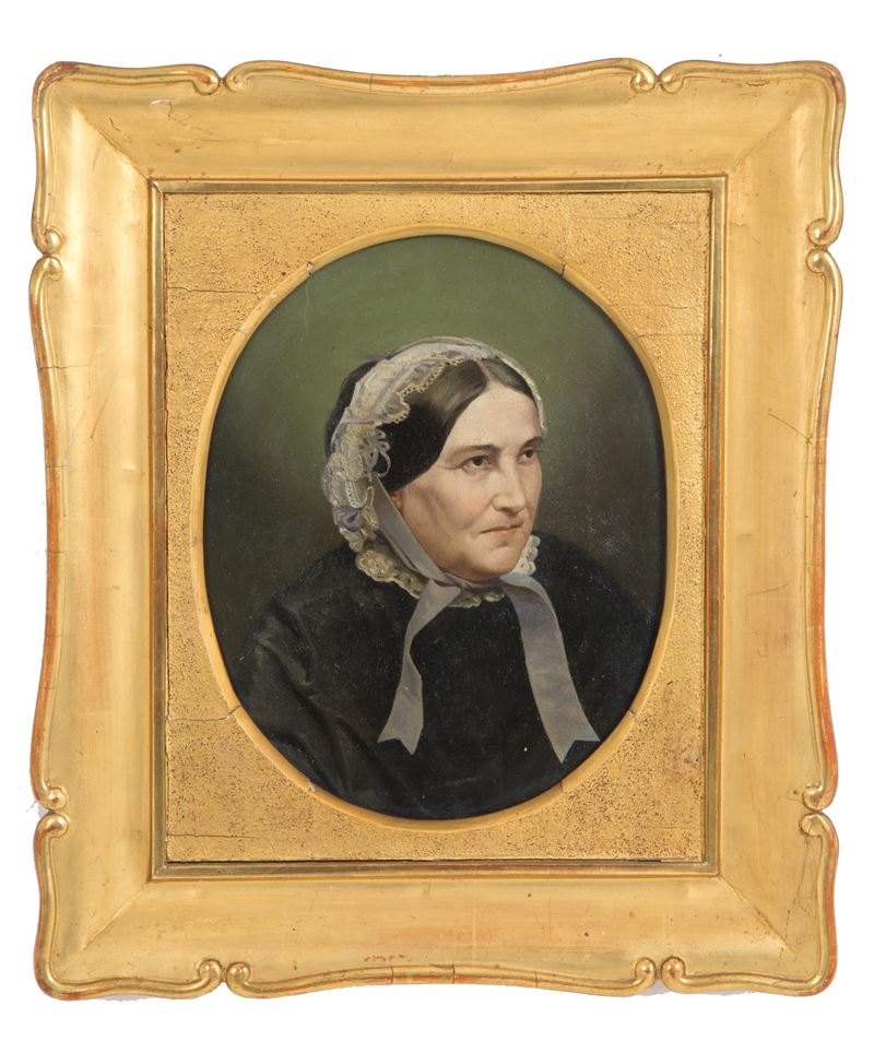 Gaetano Chierici - Dipinto Ovale "ritratto di Signora"