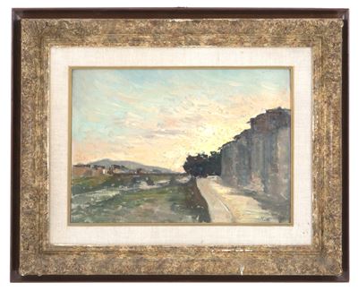 Dipinto "tramonto sui Lungarni alle Cascine"