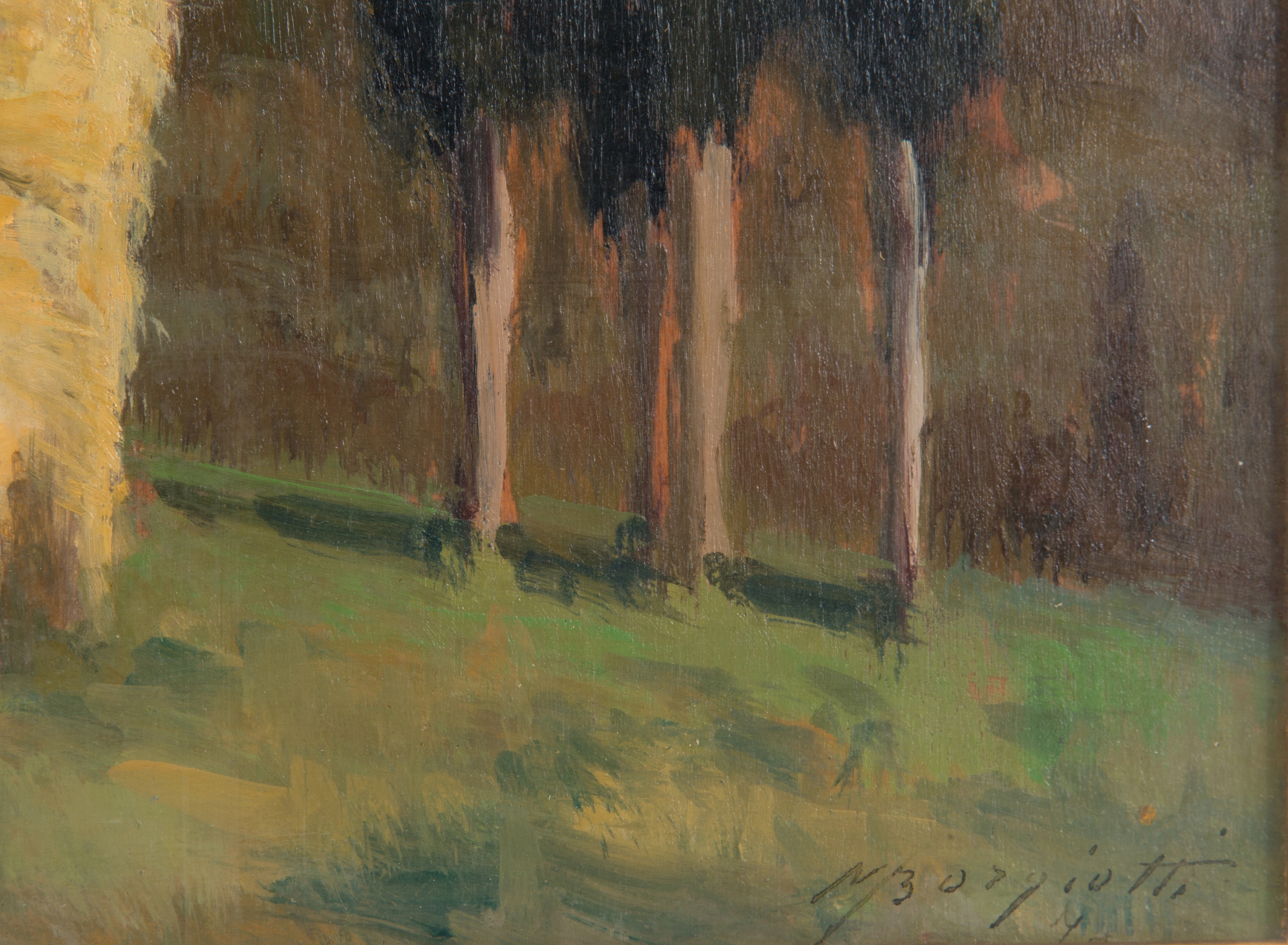 Mario Borgiotti - Dipinto "cipressi e Pagliai"