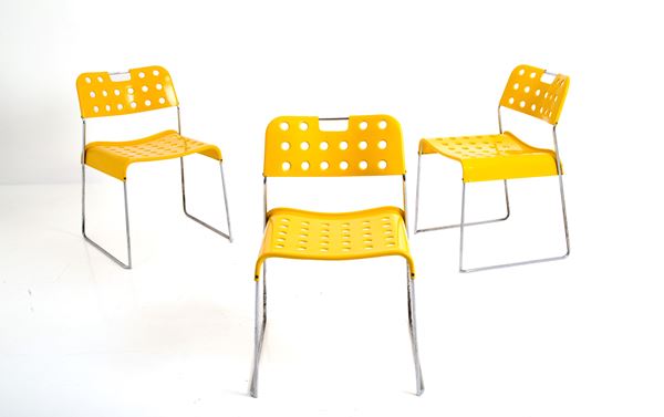 RODNEY KINSMAN - Three yellow Omstak chairs for BIEFFELPLAT