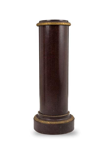 Colonna in Legno Laccato a Finto Porfido