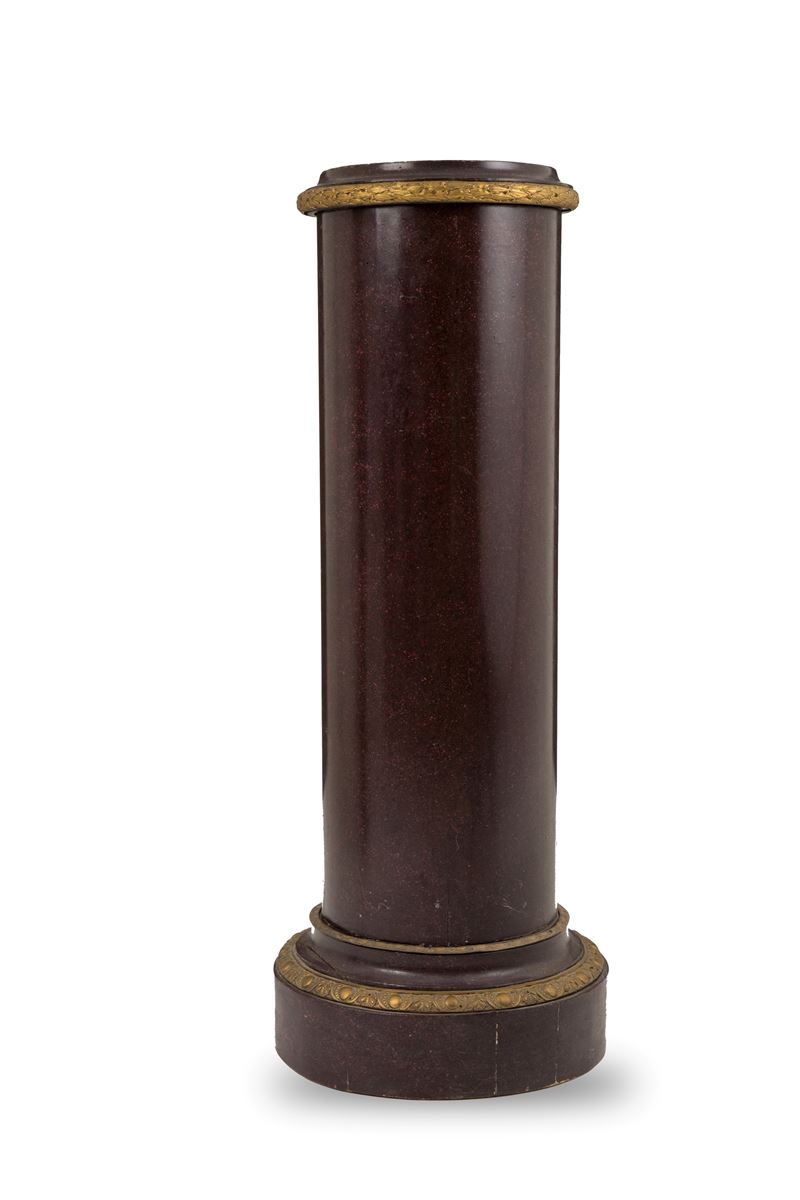 Colonna in Legno Laccato a Finto Porfido