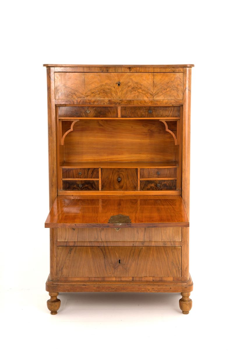 Secretaire Lastronato in Radica di Noce
