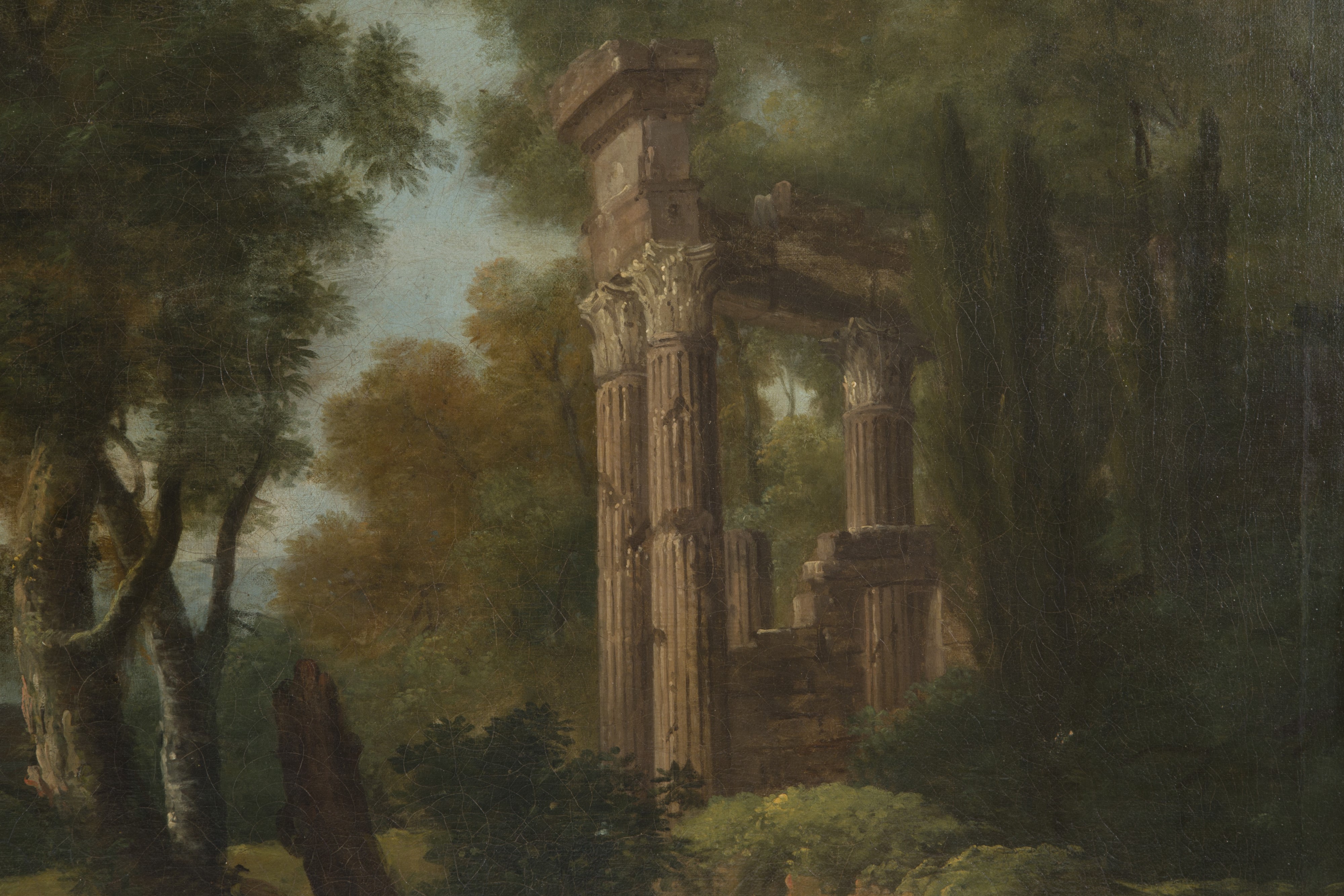 Domenico Pecchio - Dipinto "veduta di Verona con Personaggi"
