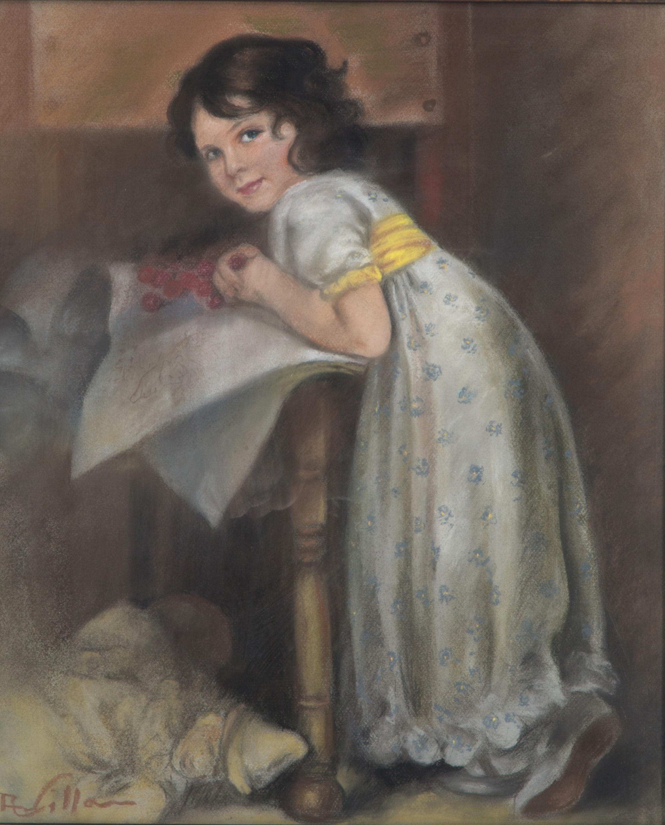 Aleardo Villa - Pastello "bambina"