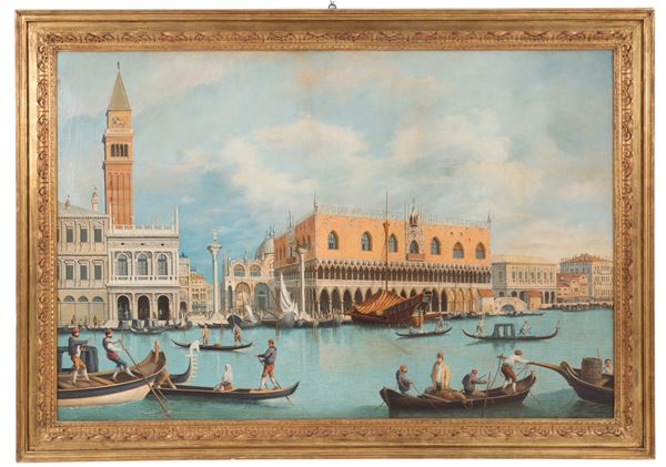 Dipinto "PALAZZO DUCALE CON SCORCIO DI SAN MARCO E LAGUNA"