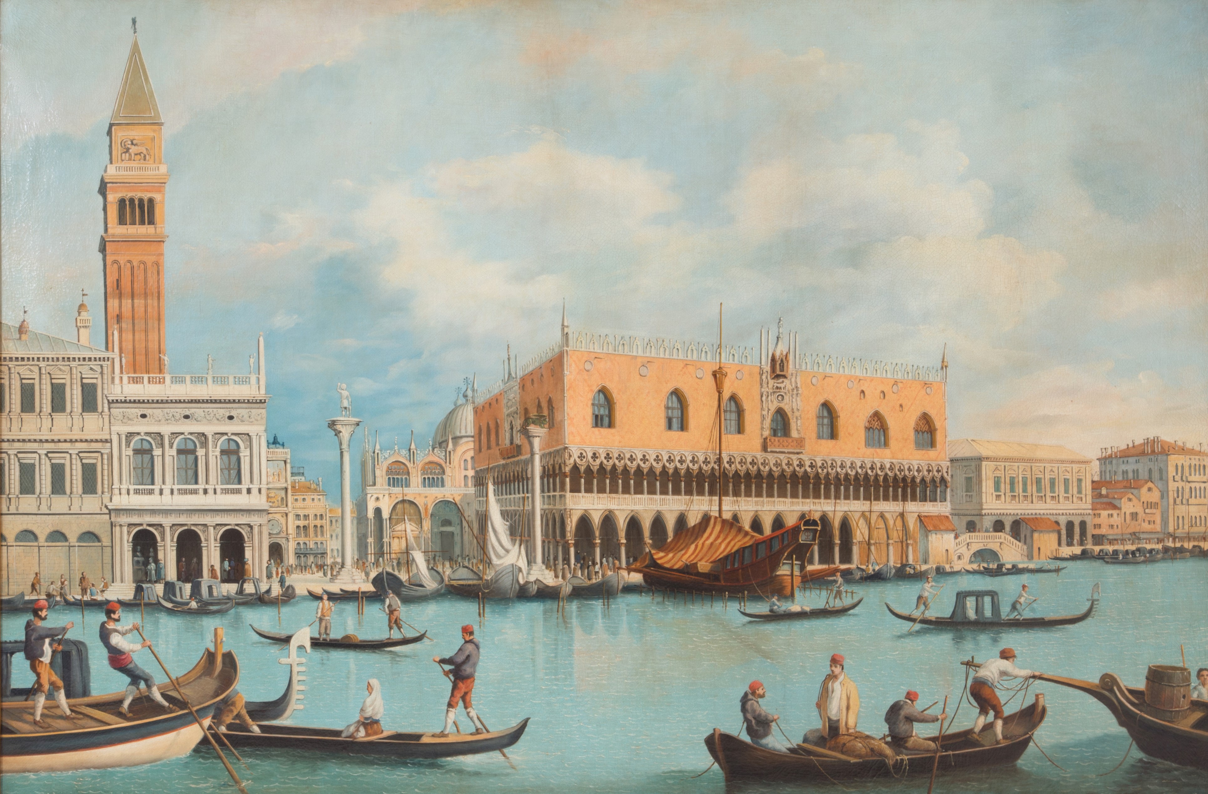 Dipinto "PALAZZO DUCALE CON SCORCIO DI SAN MARCO E LAGUNA"