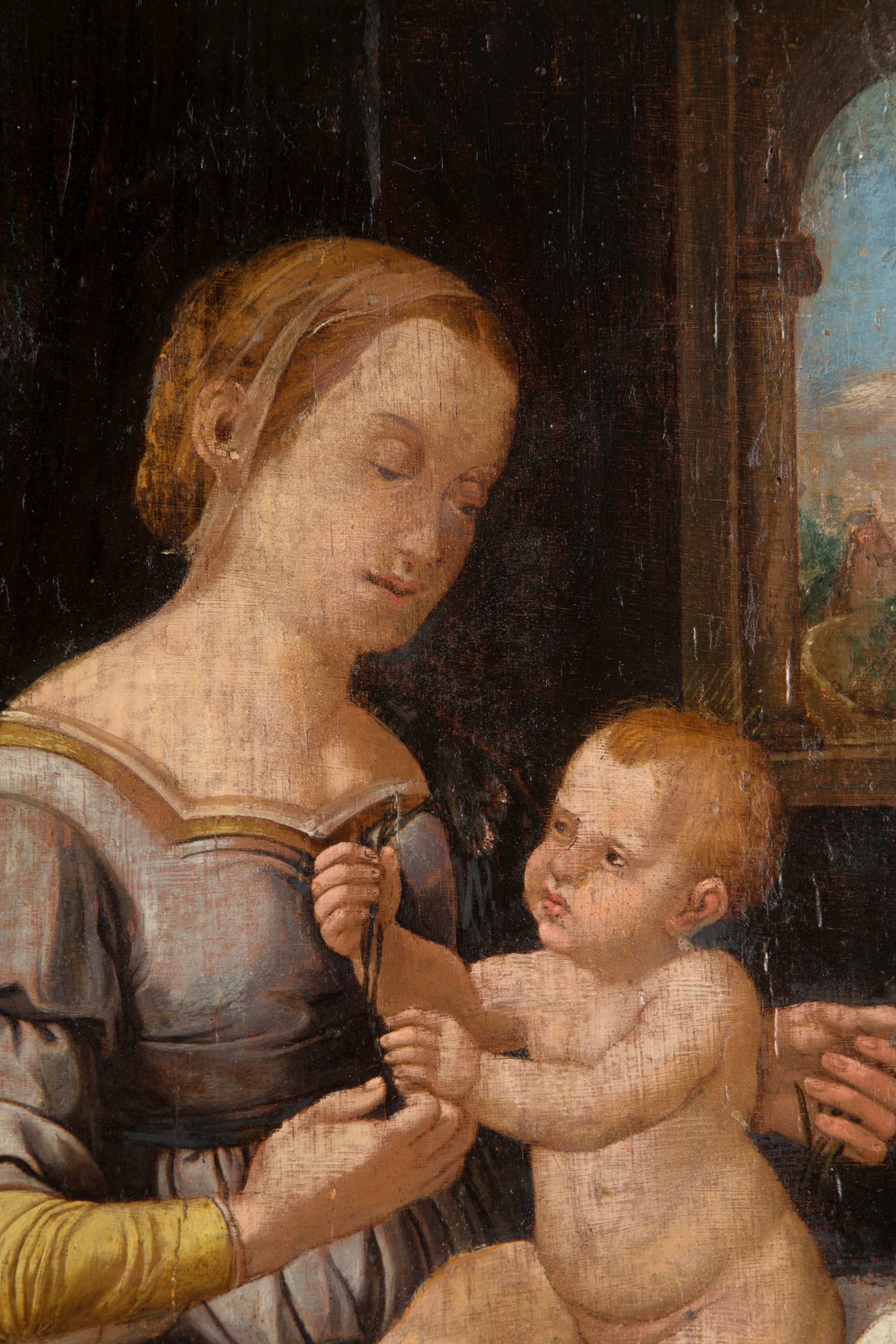 Dipinto "MADONNA DEL GAROFANO CON BAMBINO"