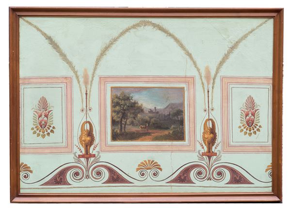 Painting "NEOCLASSIC PANEL WITH VIEW IN THE CENTRE"