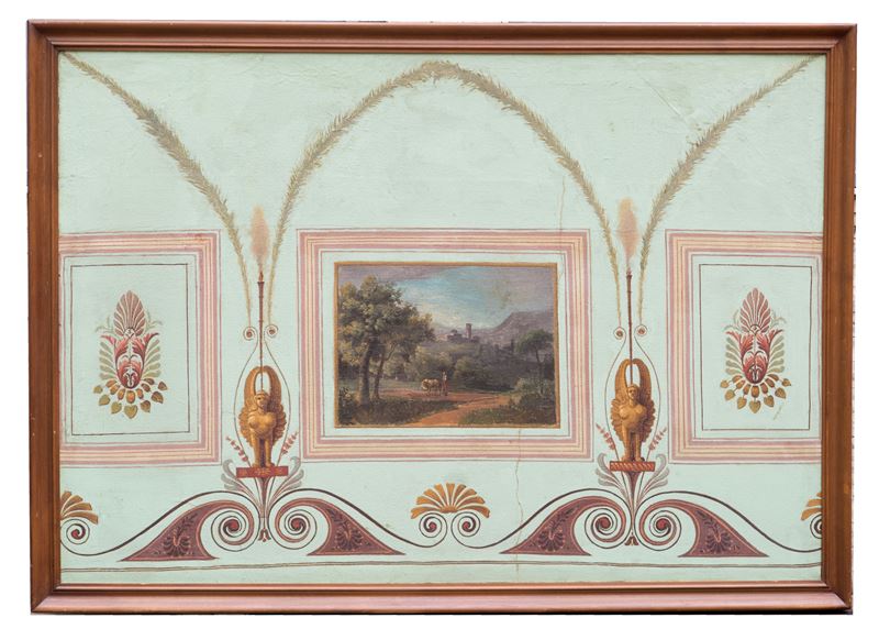 Dipinto "PANNELLO NEOCLASSICO CON VEDUTA AL CENTRO"