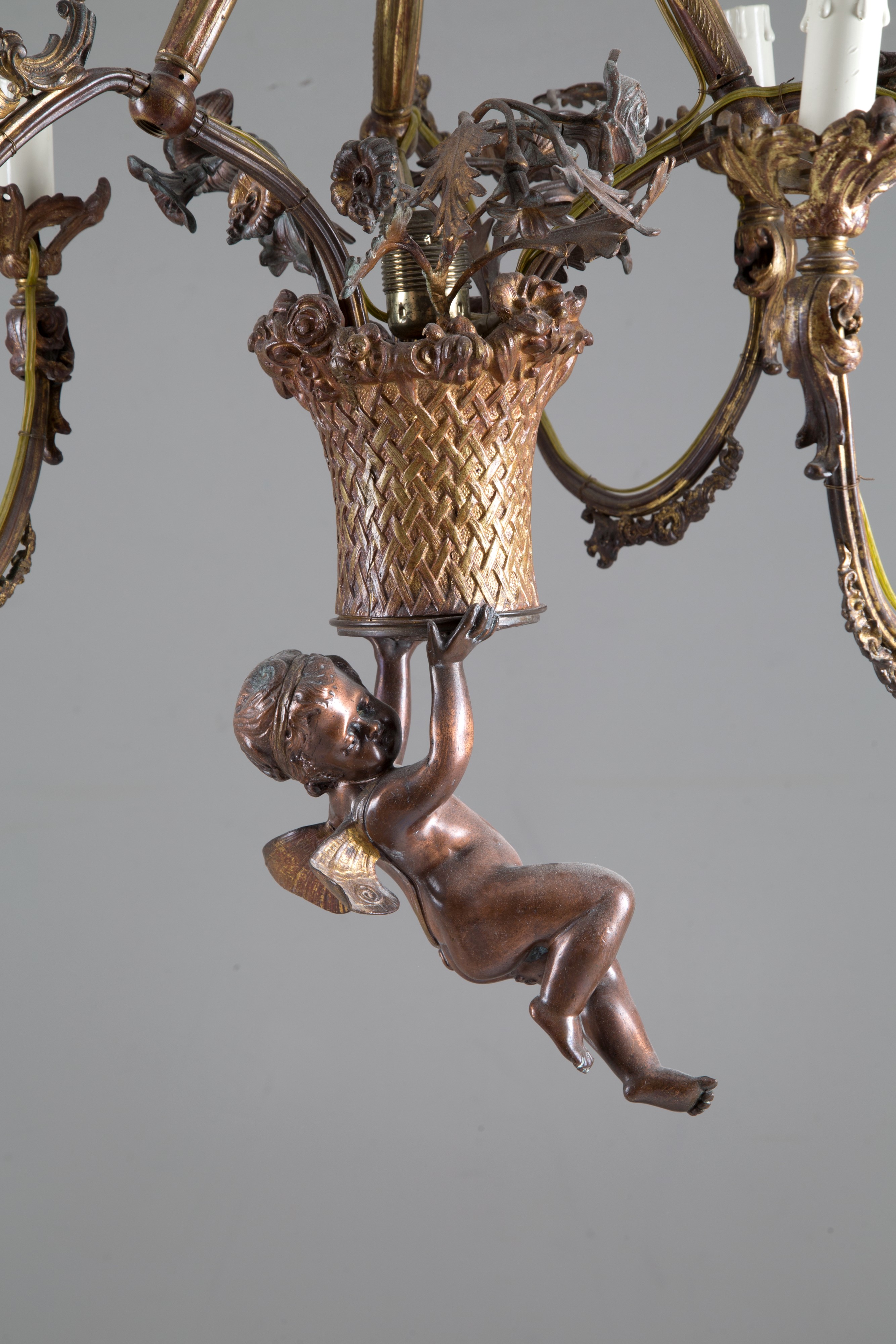 Lampadario in Bronzo con Cherubino