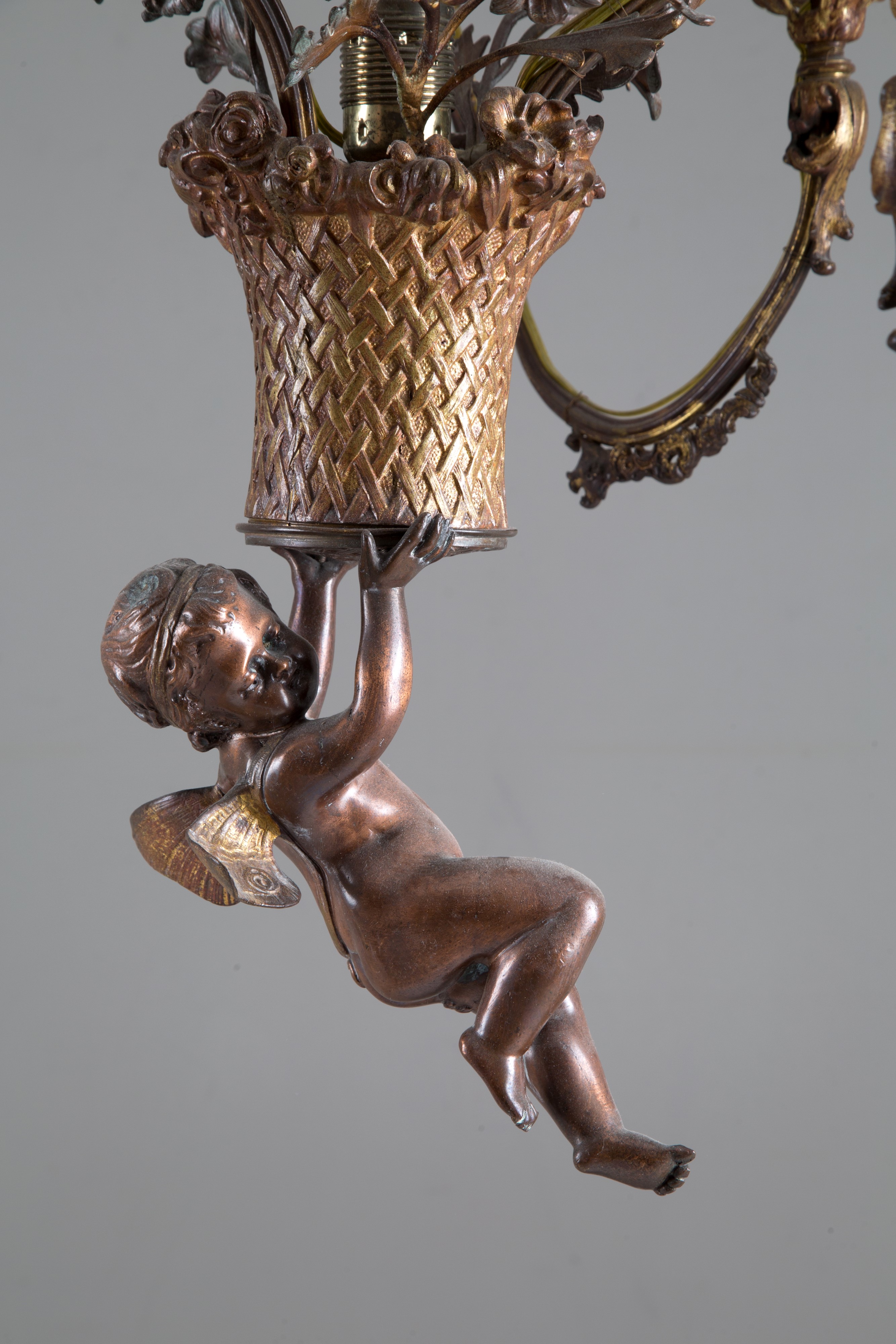 Lampadario in Bronzo con Cherubino