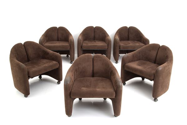 OSVALDO BORSANI,EUGENIO GERLI - Six armchairs mod. Ps142 for TECNO