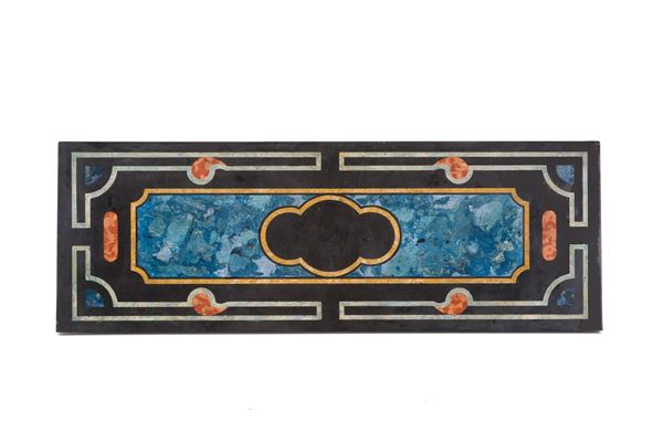 Slate top with polychrome scagliola