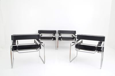 Quattro Poltrone Mod. Wassily B3 per Gavina (attr.)