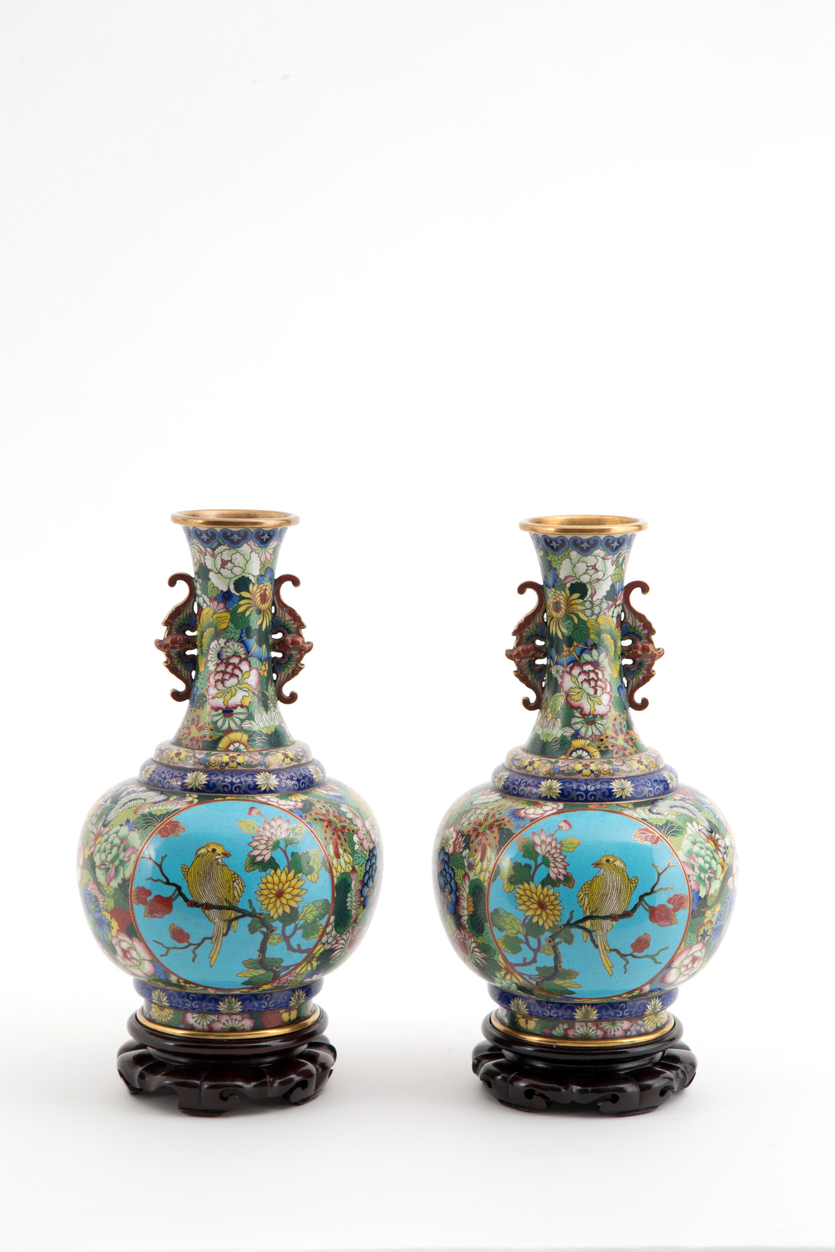 Coppia di vasi cloisonné