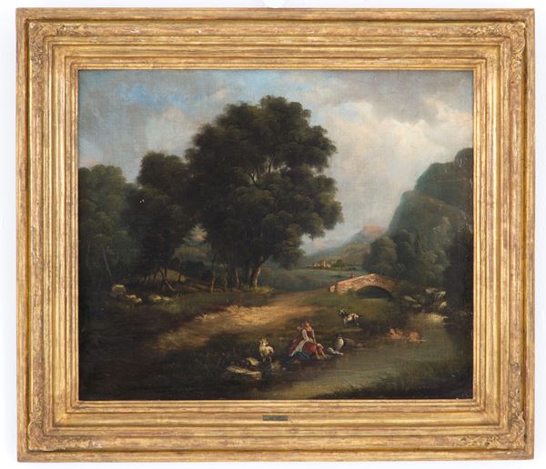 Painting "LANDSCAPE WITH CHARACTERS"