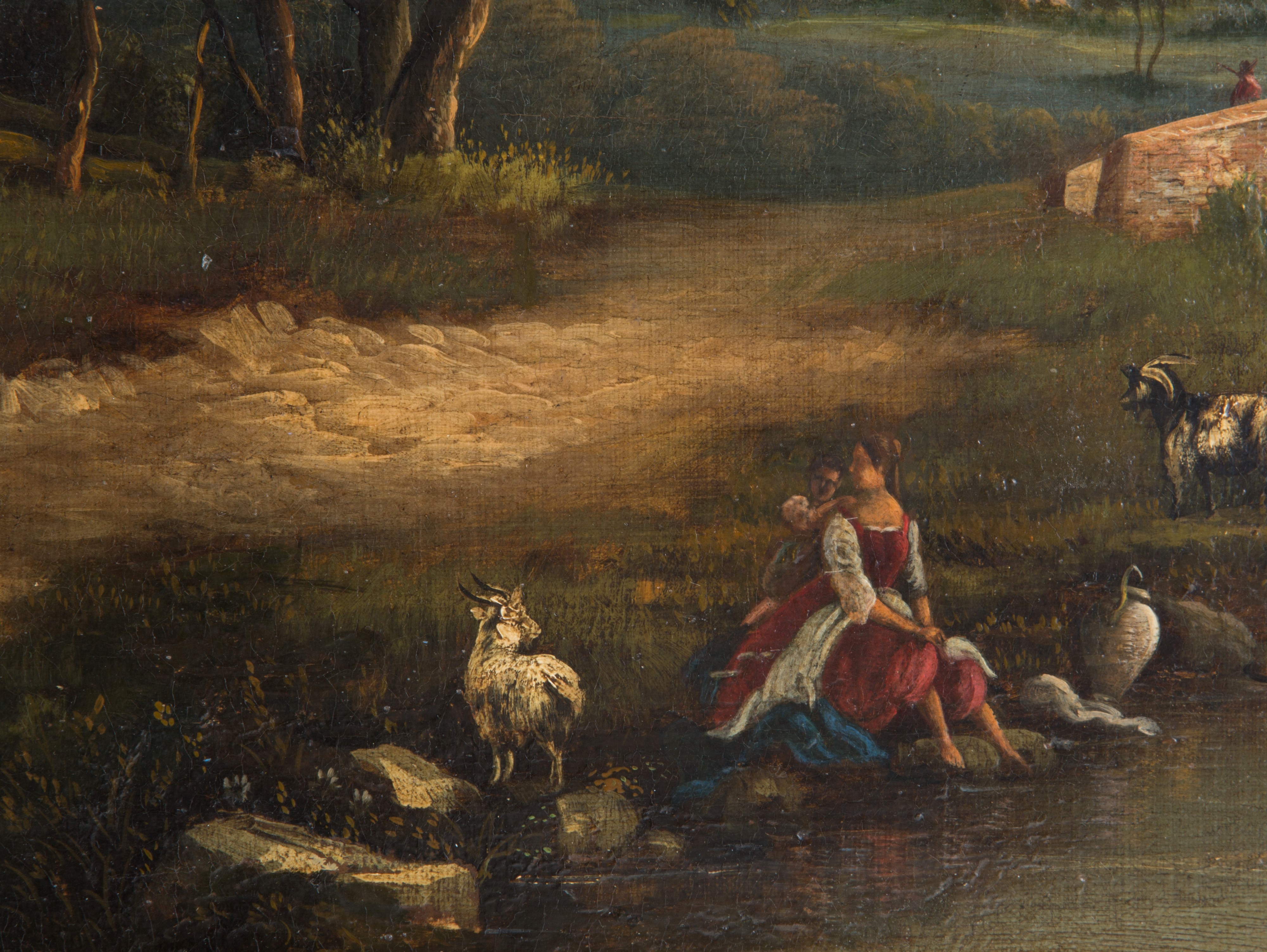 Dipinto "PAESAGGIO CON PERSONAGGI"