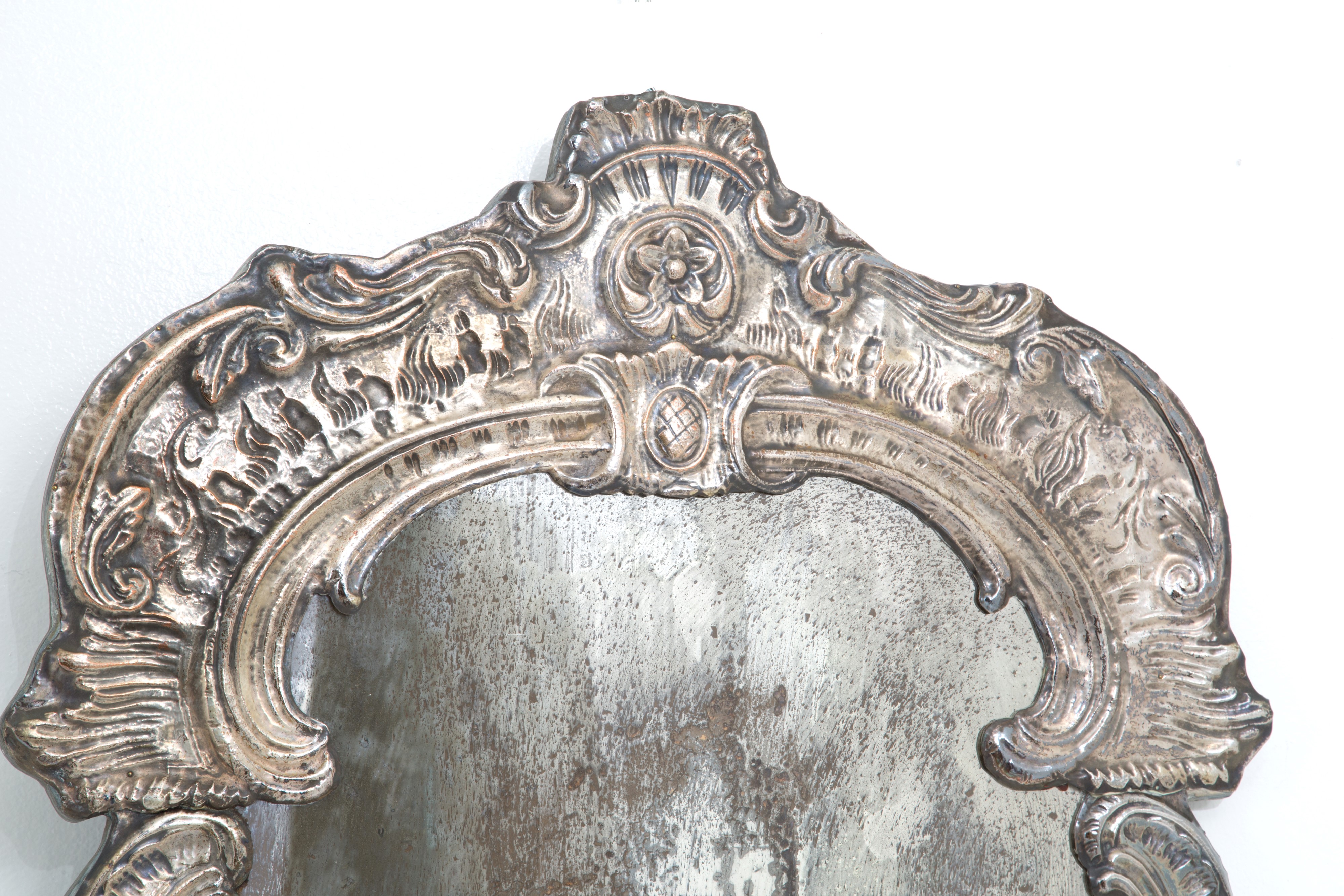 Specchiera in rame argentato