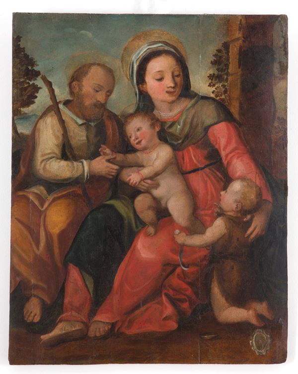 Dipinto "SACRA FAMIGLIA E SAN GIOVANNINO"