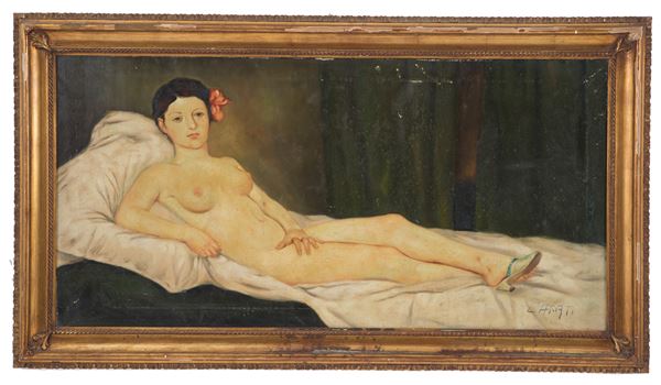 Dipinto "DONNA NUDA DISTESA"