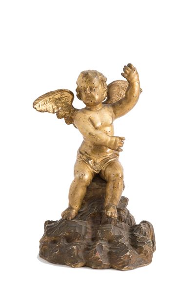 Scultura in Legno Dorato "putto"