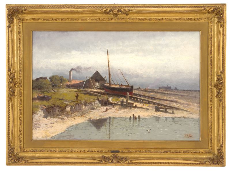 Luigi Steffani - Dipinto "marina Nordica"
