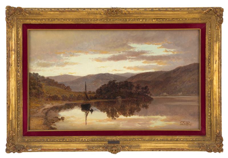Luigi Steffani - Dipinto "paesaggio Lacustre"