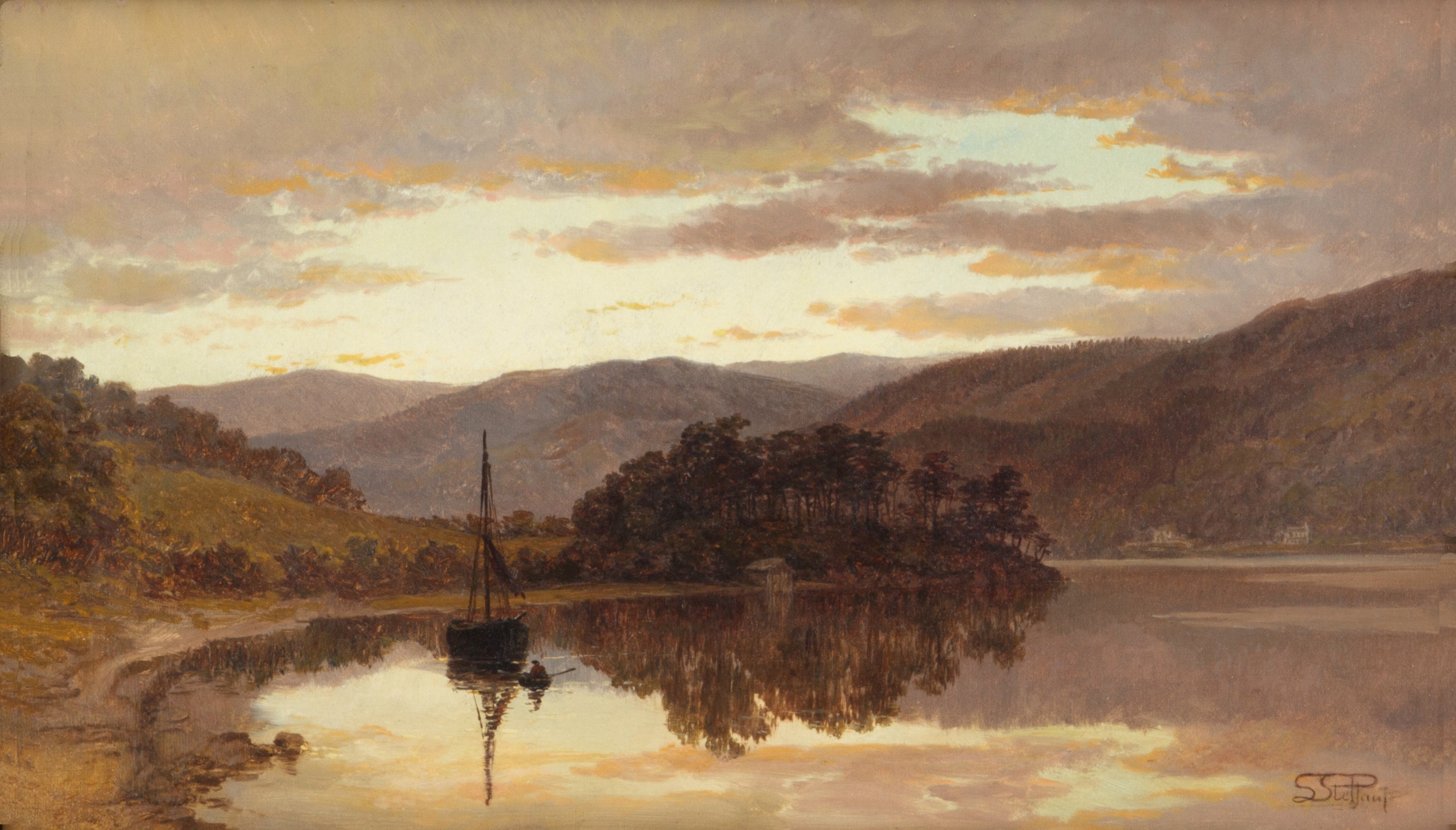Luigi Steffani - Dipinto "paesaggio Lacustre"