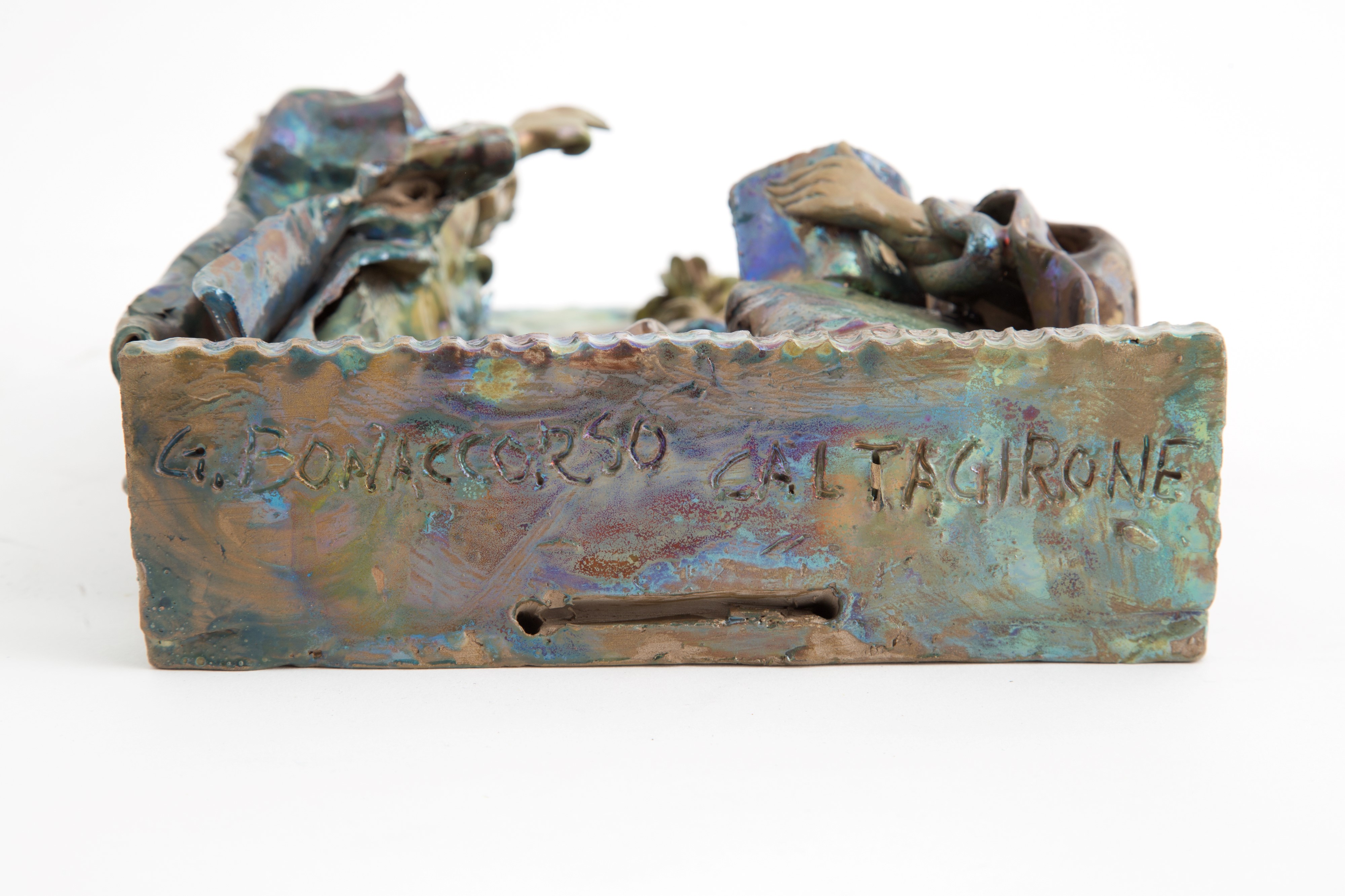 Giuseppe Bonaccorso - Placca Invetriata "annunciazione". Caltagirone