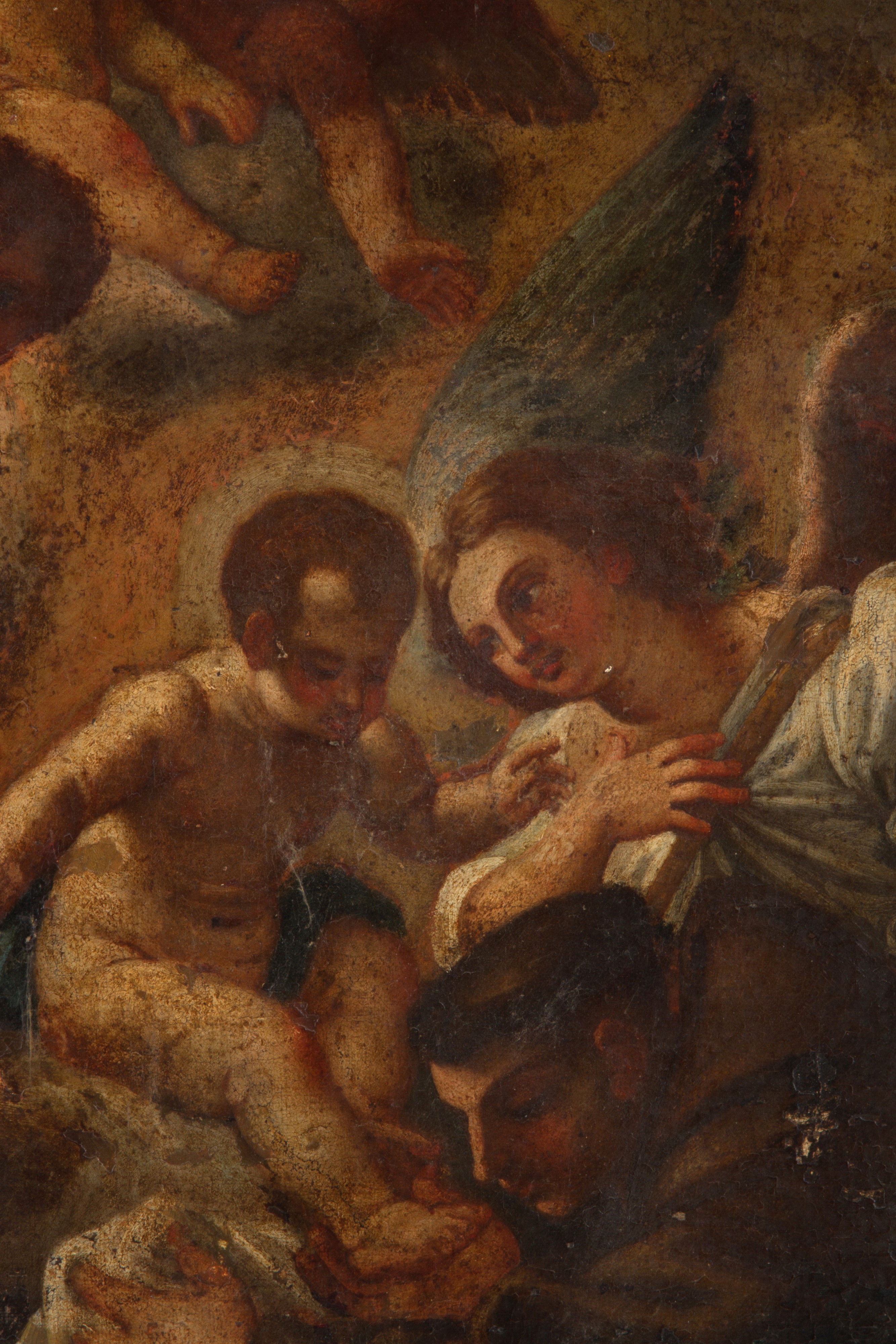 Dipinto "SANT'ANTONIO DA PADOVA CON GESU' BAMBINO E ANGELO"