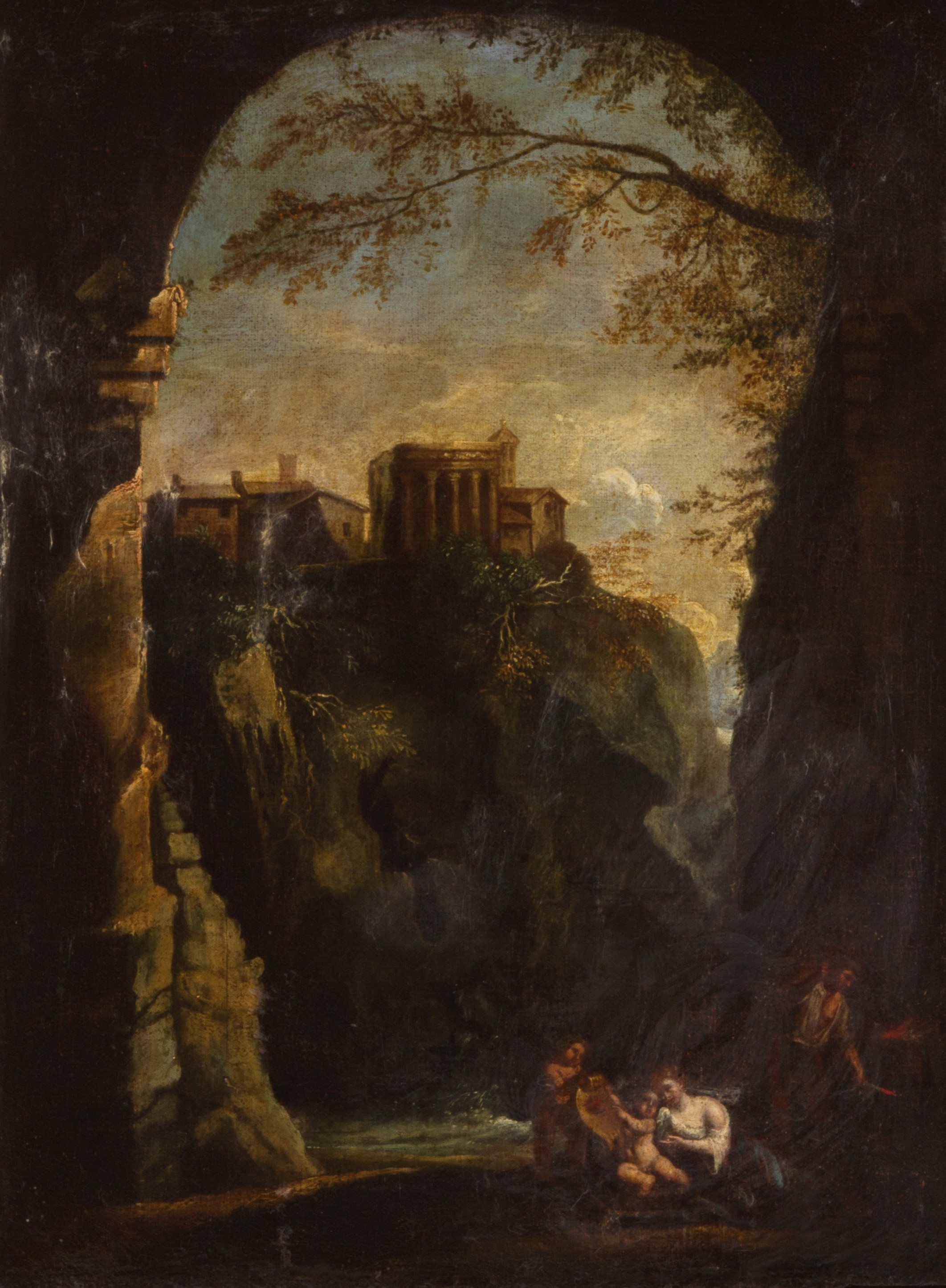 Dipinto "paesaggio con Venere e Vulcano"