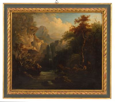 Dipinto "paesaggio con Figure"