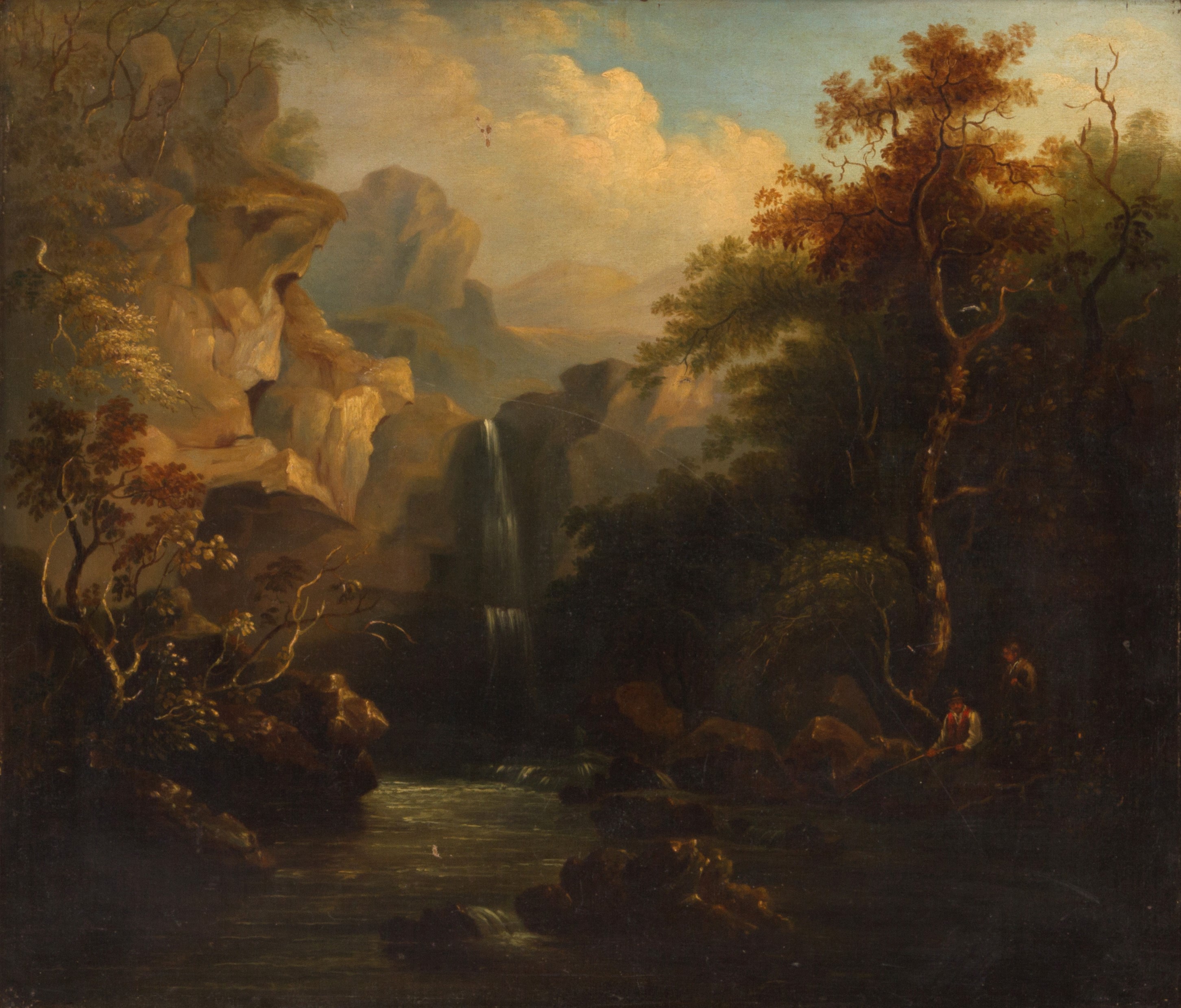 Dipinto "paesaggio con Figure"