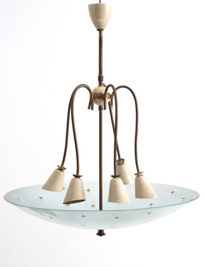 Lampadario con Vetro con Stelline