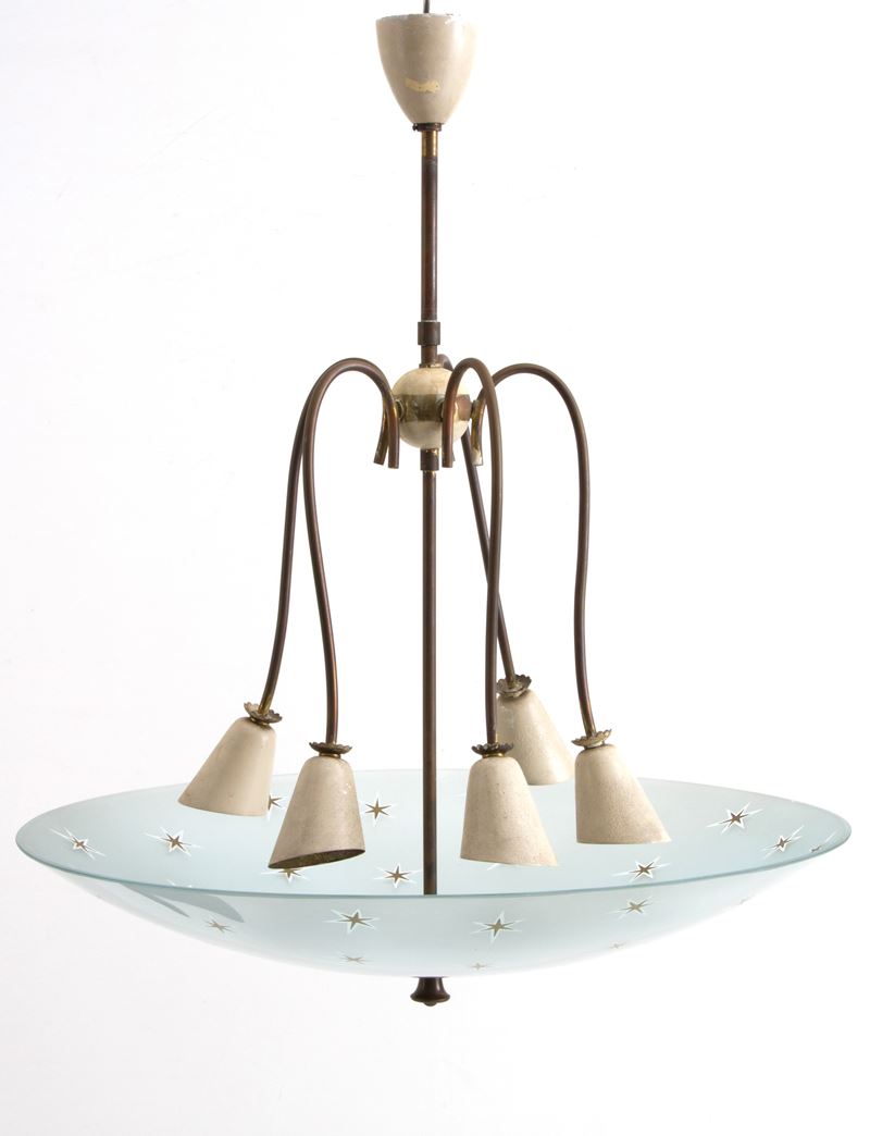 Lampadario con Vetro con Stelline